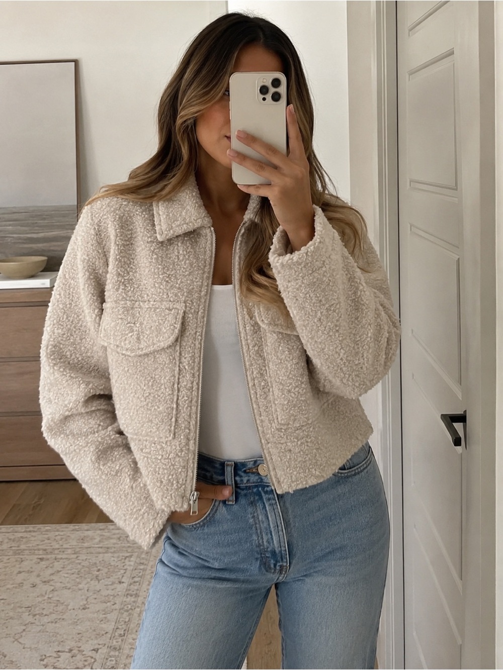 Cropped Sherpa Jacket